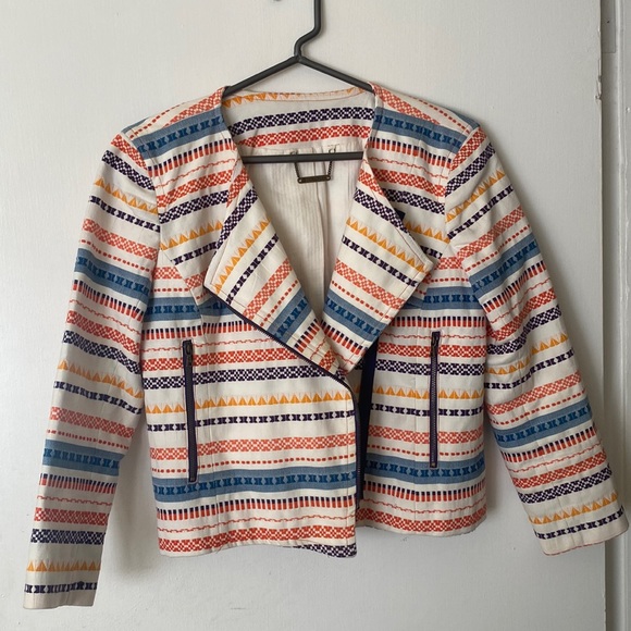 Trina Turk Jackets & Blazers - Trina Turk Jacquard Moto Jacket